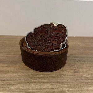 Lucky Brand Brown Leather Belt with Decorative Buckle